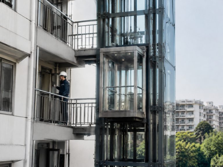 衡阳旧楼加建观光电梯